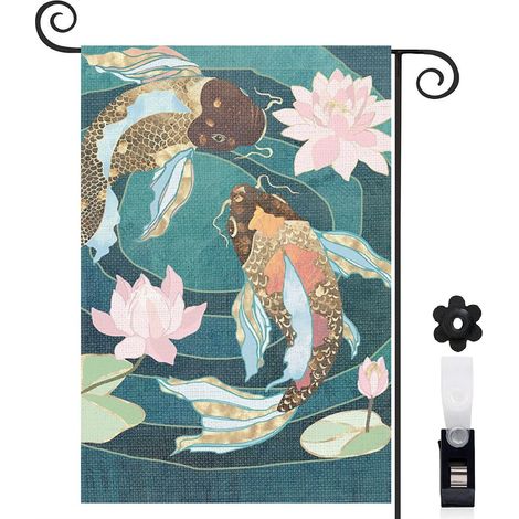 Drapeau de jardin Bienvenue en lin lavable 30 x 45 cm décoratif et élégant décoration intérieure (1/5)