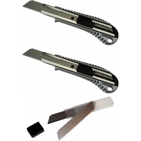 2 Cuttermesser + 10 Abbrechklingen Set 18mm Profi Cutter