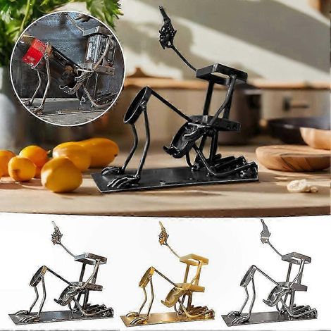 Weinflaschenhalter aus Metall mit einzigartigem Totenkopf-Design, dekorativ für Hausbar, Küche und Esszimmer (1/4)
