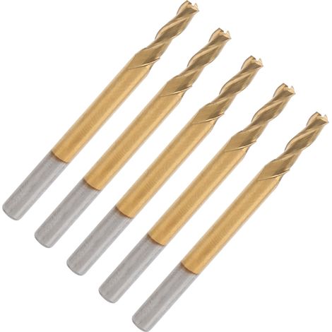 Fraise à surfacer carbure tungstène 3 pièces Ø3,175 x 2,5 x 8 x 40 mm, outil industriel coupe à fond plat, acier robuste pour défonçage, kit 3 fraises limes rotatives. (1/5)