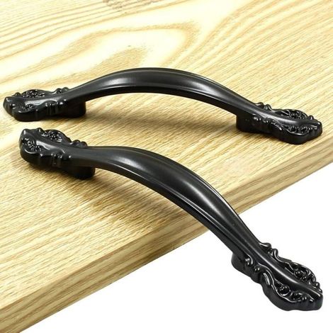 Poignée De Tiroir - Aluminium Noir Mat - 118 X 20 Mm - Pour Cuisine Armoire - Lot De 6 (1/4)