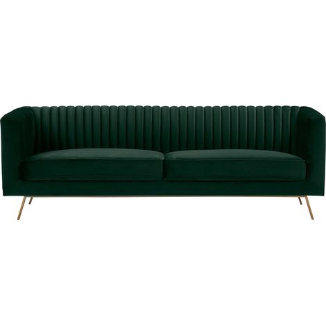 Sofá Gatsby de 3 plazas en terciopelo verde oscuro