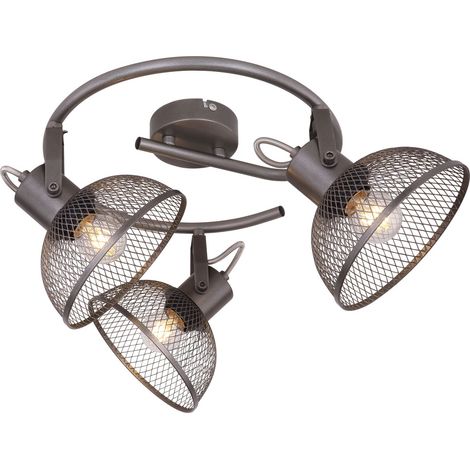 Plafonnier rond 3 lampes design vintage MONIGA