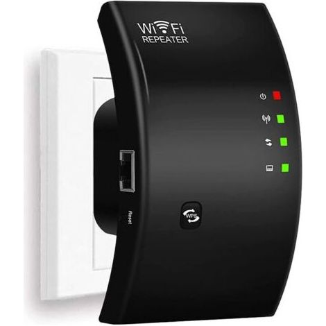 Répéteur WiFi, amplificateur WiFi puissant, 1 port Ethernet, zone de couverture jusqu'à 200 mètres carrés (1/5)