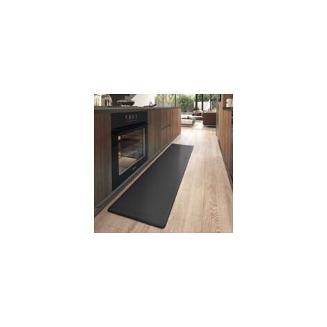 Küchenmatte – Wasserdichtes PVC – Geeignet für die Küche zum Kochen und Geschirrspülen – 1 Stück, schwarz, 44 x 120 x 0,8 cm – Crezuo