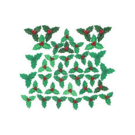 30 pièces de décorations pour sapin de Noël : branches de houx rouge, fausses baies d'hiver