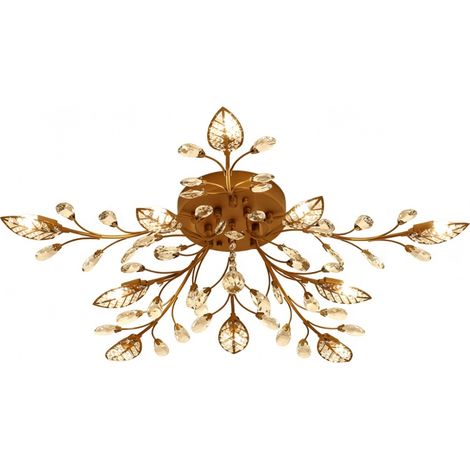 10 tête sans source lumineuse cristal arbre plafonnier semi encastré plafonnier salle à manger chambre à coucher lustre (1/5)