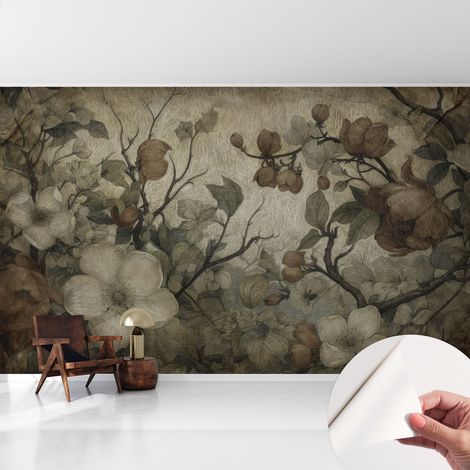 Tapete Selbstklebend - Wandtapete modern - Tapete mit Motiv - Tapete Schlafzimmer Blumenschönheit 416x254 cm
