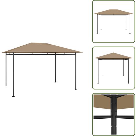 The Living Store Belvédère 384x281x270 cm Taupe 180 g/m² - Abri extérieur (1/5)