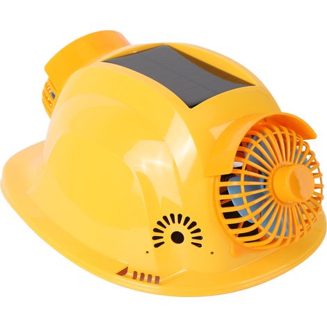 Casque de sécurité solaire à double ventilateur, batterie lithium intégrée, lampe haute intensité et chargeur portable, idéal chantier : protection solaire et refroidissement, norme US 100-240V (livré (1/5)