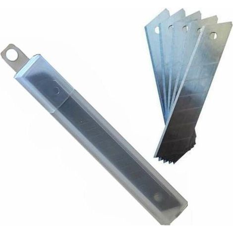 5x Lame sécable de rechange pour cutter 25mm avec étui Travaux Découpe Pratique