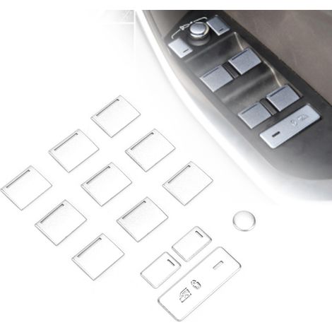 Modification pour Jaguar XEL 2020 : Kit de 13 autocollants argentés pour boutons de lève-vitre (1/5)