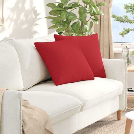 vidaXL Cuscini da Divano 2 pcs Rosso 50 x 50 cm Tessuto (1/5)