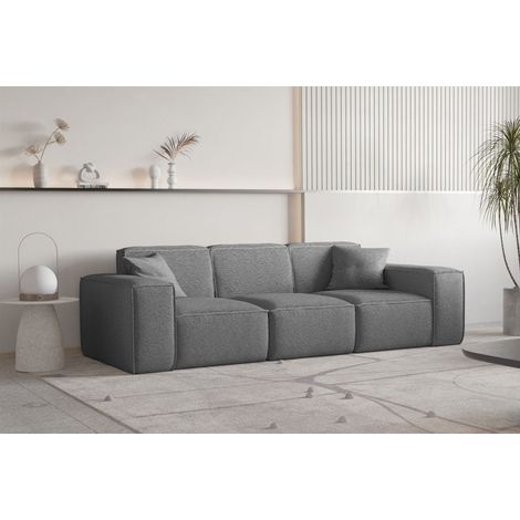 Sofa Designersofa CELES PREMIUM 3-Sitzer in Stoff Ascot Bukla Graphit (1/3)
