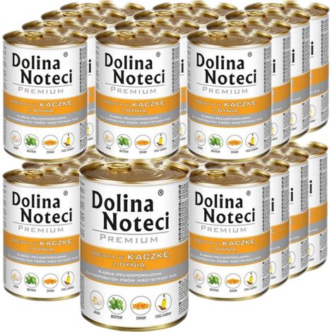 Dolina Noteci Premium Pâtée pour Chien Canard à la Citrouille, Boîte 24x400g