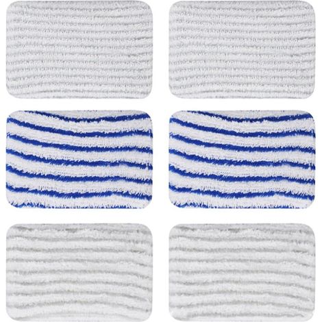 6 Pièces Clean and Steam Lingette, Clean and Steam Accessoires, Serpillere Balai Vapeur pour Rowenta Clean & Steam ZR850002 ZR005801 ZR005804 (Gris et Bleu) (1/5)