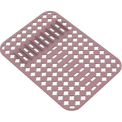 Grand tapis et protège-évier en silicone blanc avec trou d'évacuation, compatible avec les éviers en céramique en acier inoxydable de style ferme, mesurant 25 pouces x 13 pouces. (1/5)