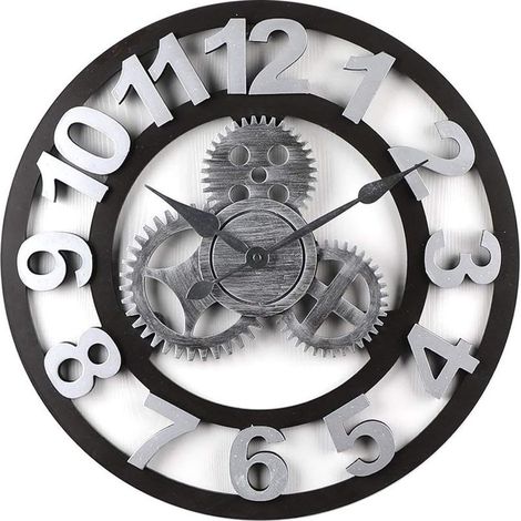 Wall Clocks, 3D Wall Clock, Steampunk Wall Clock, Classic Vintage Metal Wall Clock, Silent Retro Clocks - 40CM (1/5)
