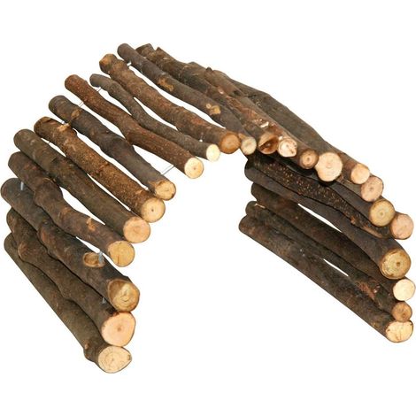 1 Pont en Bois, 16x27cm, Flexible, Bois Naturel, pour Lapins, Lièvres, Cochons d'Inde (1/3)