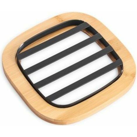 DKD Home Decor Trivet of the Brand, Colour Black, of bamboo and Steel (17 x 17 x 1 centimètres).