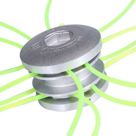 Tête de débroussailleuse multi-fils 80 mm – 2x8 brins alu/alu – Compatible fil carré Ø 3 à 3,3 mm – Pour débroussailleuses > 35 cc – Tecomec (1/5)