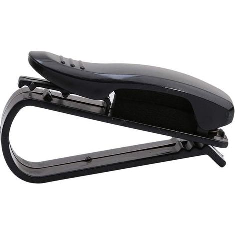 Portaocchiali neri per aletta parasole auto – supporto per occhiali da sole con clip per biglietti e carte (1/5)