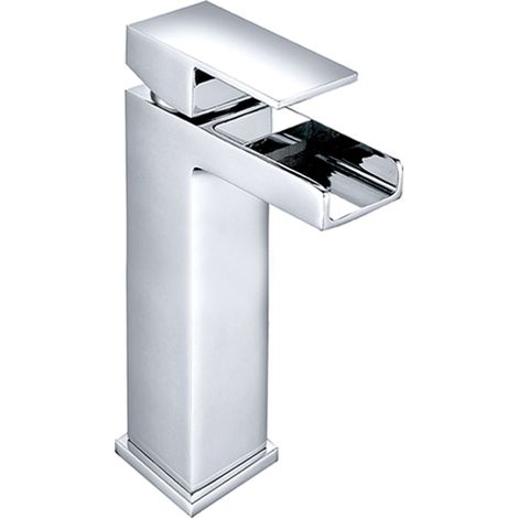 Tall Countertop Basin Mixer Tap Chrome Bathroom Sink High Rise Faucet (1/3)