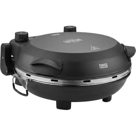 Horno para pizza TEESA SUPREME FUN de 1200 W, 400 grados, dos elementos calefactores, negro