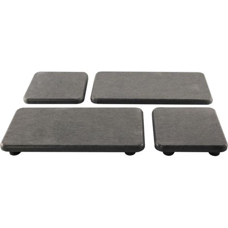 Set mit 4 Untersetzern aus Kieselgur, saugfähig, rutschfest, schnelltrocknend, flach, dunkelgraues Design (1/5)