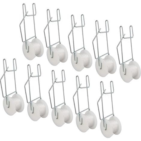 Ensemble de crochets de treillis polyvalents pour tomates avec fil d'acier galvanisé Matériau PP résistant à la chaleur Crochets à roulettes pour treillis de plantes grimpantes, gain de place - Cord (1/5)