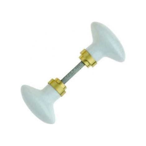 Bouton double de porte intérieure en porcelaine bl