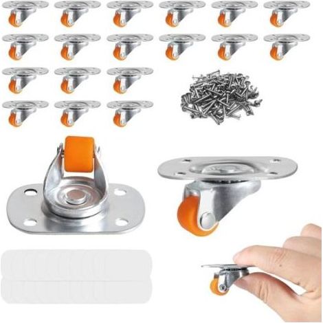 20pcs Petites Roulettes en Caoutchouc 12mm Petite Roues Pivotantes en Caoutchouc a 360 Mini Roulette pour Meubles Adhesive Roulette pour Petit Electromenager Roulettes de Transport Universelles (1/5)