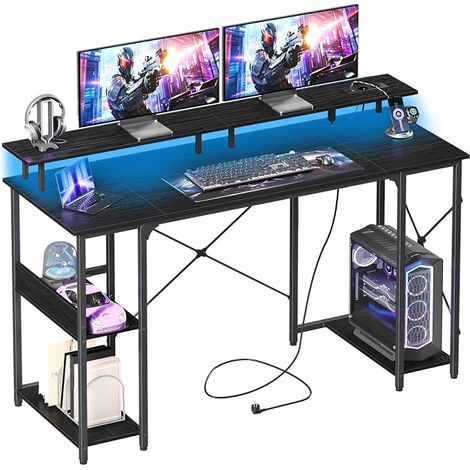 Office Desk with Adjustable Monitor Stand, Study Table for Home (1/5)