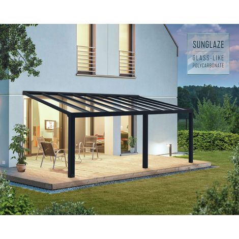 Palram – Couverture de patio 3,4x6,6m gris – Aluminium résistant à la rouille – Installation simple – Résistance au vent 120 km/h – Charge neige 180 kg/m² – 705927 (1/5)