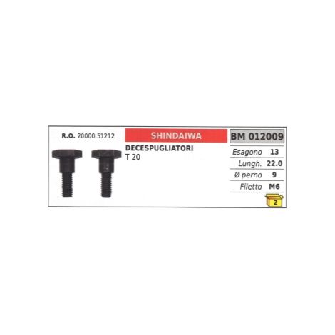 Vite frizione SHINDAIWA decespugliatore T20 20000.51212 esagono 13mm Øperno 9mm