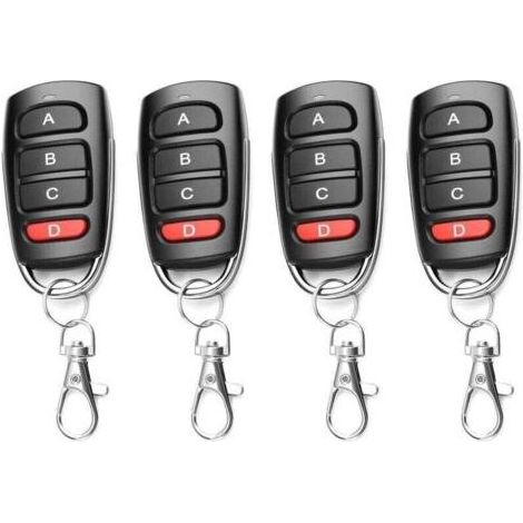 4PCS Telecommande Universelle Portail 433, XU, Dupl, XU,icateur Porte de Garage Telecommande, Remplacement filaire à 4 Boutons, Clonage pour Électrique (1/4)