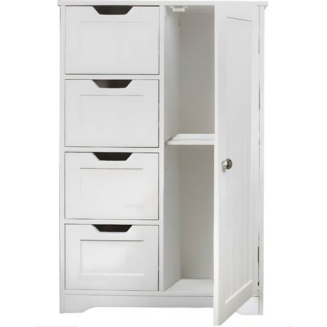 Mobiletto da bagno con cassetti, per cosmetici e accessori 60x30x81 BR1We (1/5)