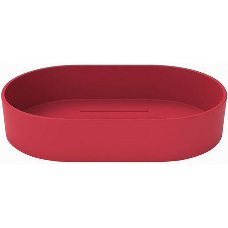 TRADE SHOP - Porta Sapone Saponetta Da Bagno In Plastica Accessorio Arredo Colore Rosso 69939 - (1/2)