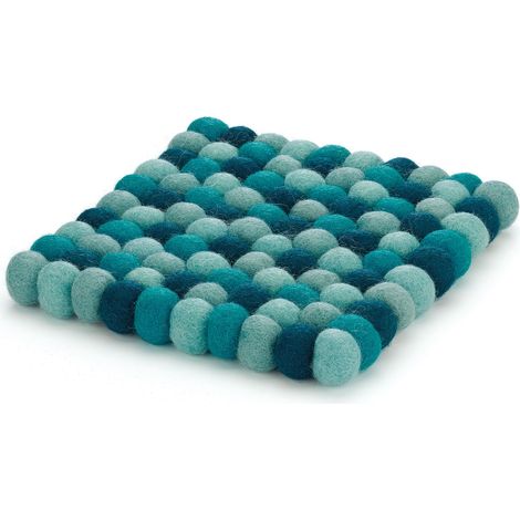 Cilio Topfmatte, 21 x 21 cm, Schafwolle, blau (1/3)