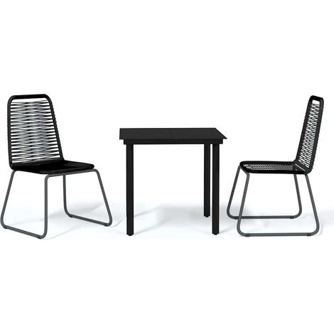 Ensemble à manger de jardin 3 pcs  Mobilier de jardin Noir (1/5)
