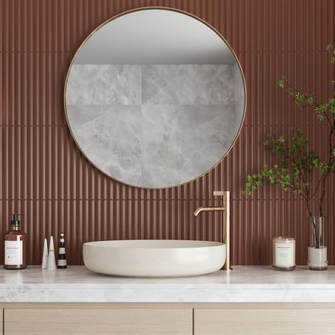 Glänzende Relief-Wandfliesen für den Innenbereich Rot Acanto 10x40 cm – Reeded Ginger (1/3)