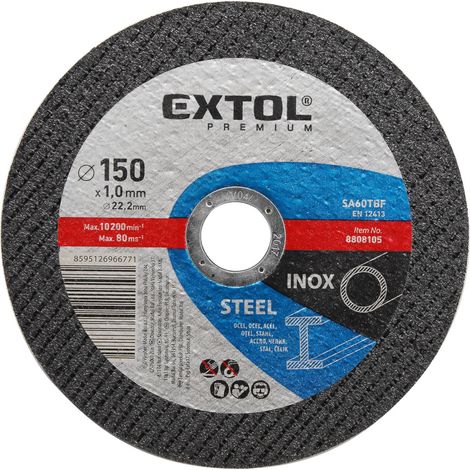 Disco da taglio Extol Premium per acciaio/acciaio inossidabile, 150 x 1,0 x 22,2 mm 8808105