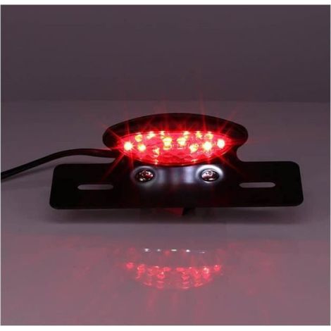 Moto LED ROUGE Feux Arrière de Feu Stop D'immatriculation Lampe Universel Modifié Rétro (1/3)