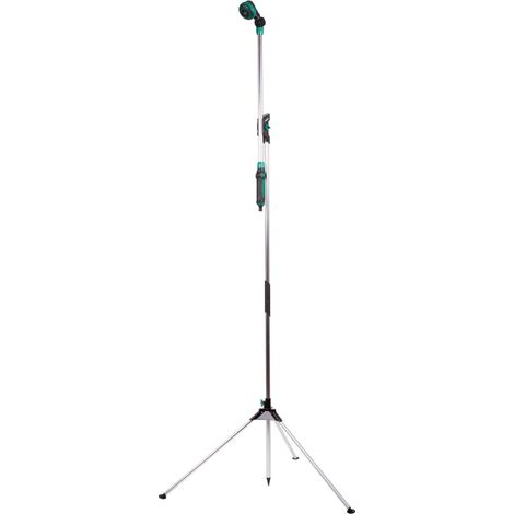 Douche extérieure 2-en-1 avec lance d’arrosage télescopique – Hauteur réglable 149-190 cm – Pomme de douche réglable à 180° (1/6)