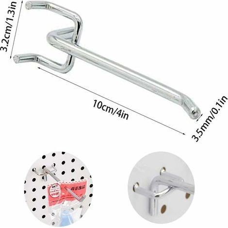 50 Stück Lochwandhaken, Wandregalhaken für Präsentation, Lochwand, Garage, Werkstatt, Werkzeug, Aufbewahrung, Aufhänger, Wandregalhaken (1/4)