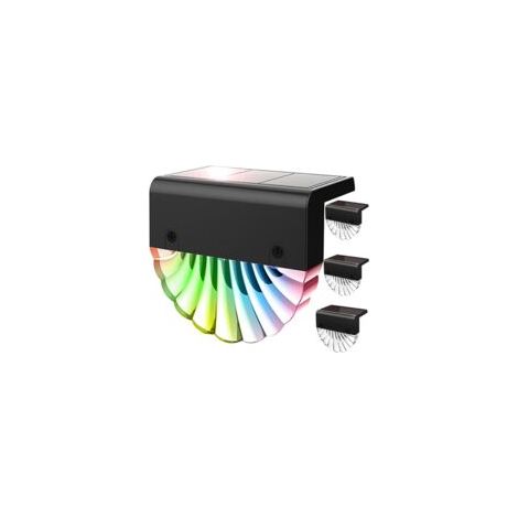 Lot de 4 lampes de chemin à LED solaires pour applique murale extérieure, couleur-Crezuo