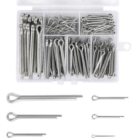 Bardusch-Kit de 230 Goupilles Fendues Inox (6 Tailles M1 à M5) avec Boîte de Rangement, pour Voitures et Mécanique (1/5)