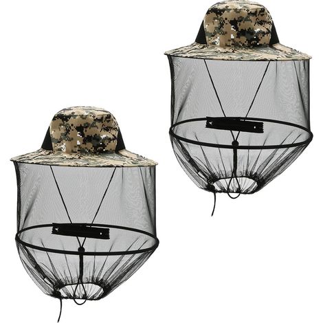 2 Pcs Chapeau à Moustiquaire Pliable Chapeau avec Moustiquaire Chapeaux D'apiculteur Chapeaux Moustiquaires pour L'extérieur Pêche Camping Randonnée (1/5)