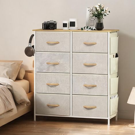 Armoire de rangement beige en vliesstoff acier 86 x 30 x 94,5 cm (1/5)