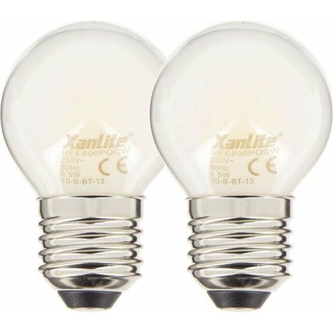 2er-Pack LED-Filamentlampen, milchglasartig, E27, 9 W (entspricht 60 W), 806 lm, neutralweißes Licht (4000 K), ideal für Kronleuchter und Wandleuchten